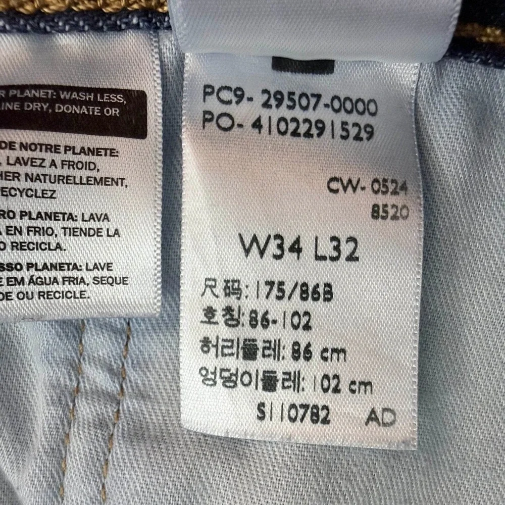 Levis 502 Taper Jeans Mens 34x32 Dark Wash Indigo Denim Americana Classic Fit
